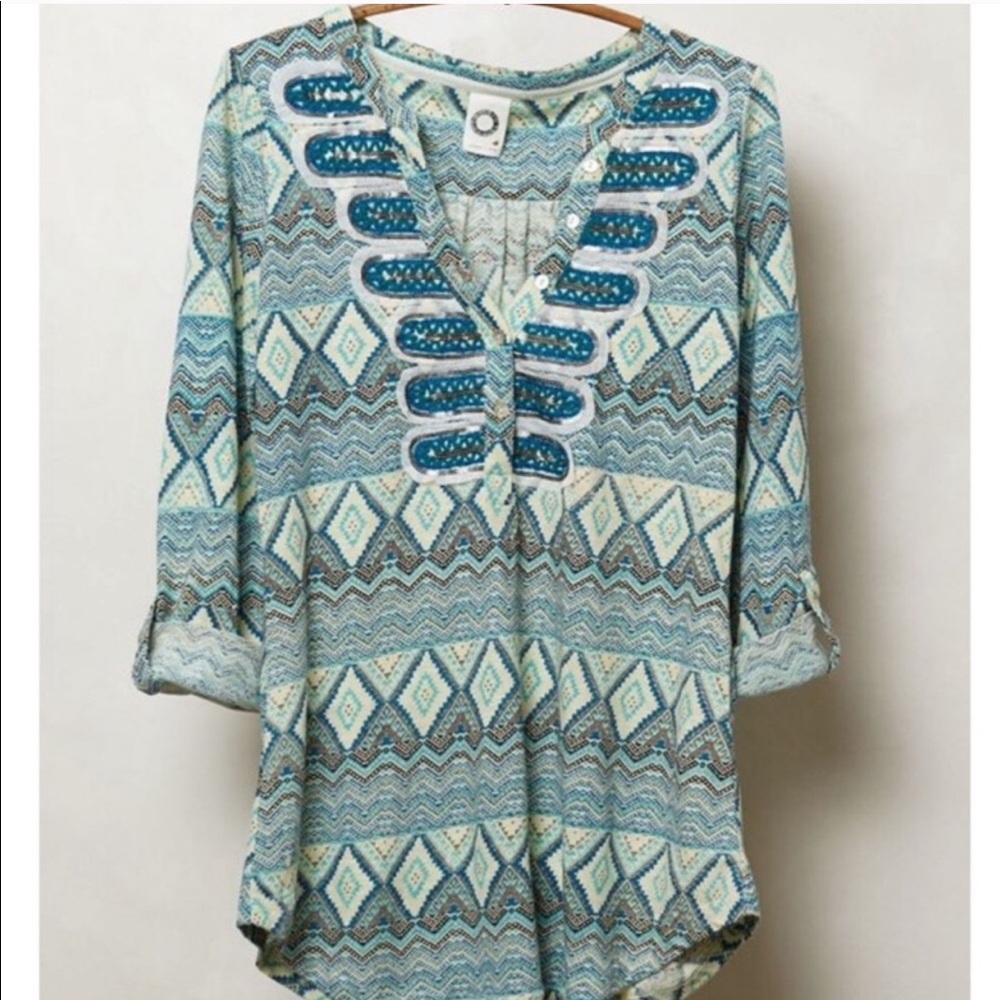 Anthro / Akemi + Kin Ocotillo Sequin Blouse Medium